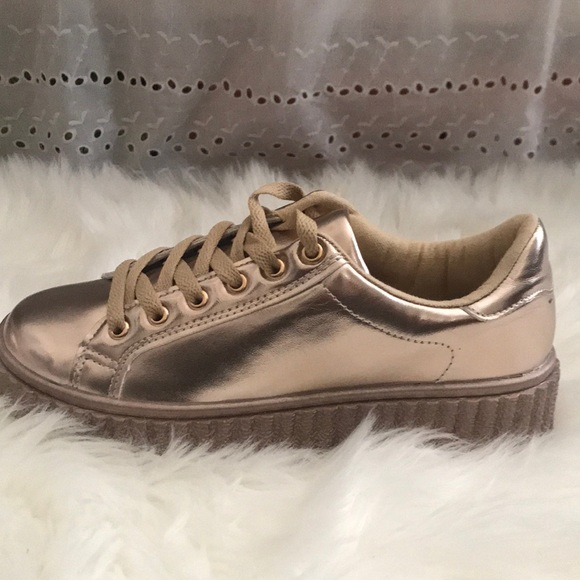 NWOT Platform rose gold sneakers for tiktok - Picture 3 of 6